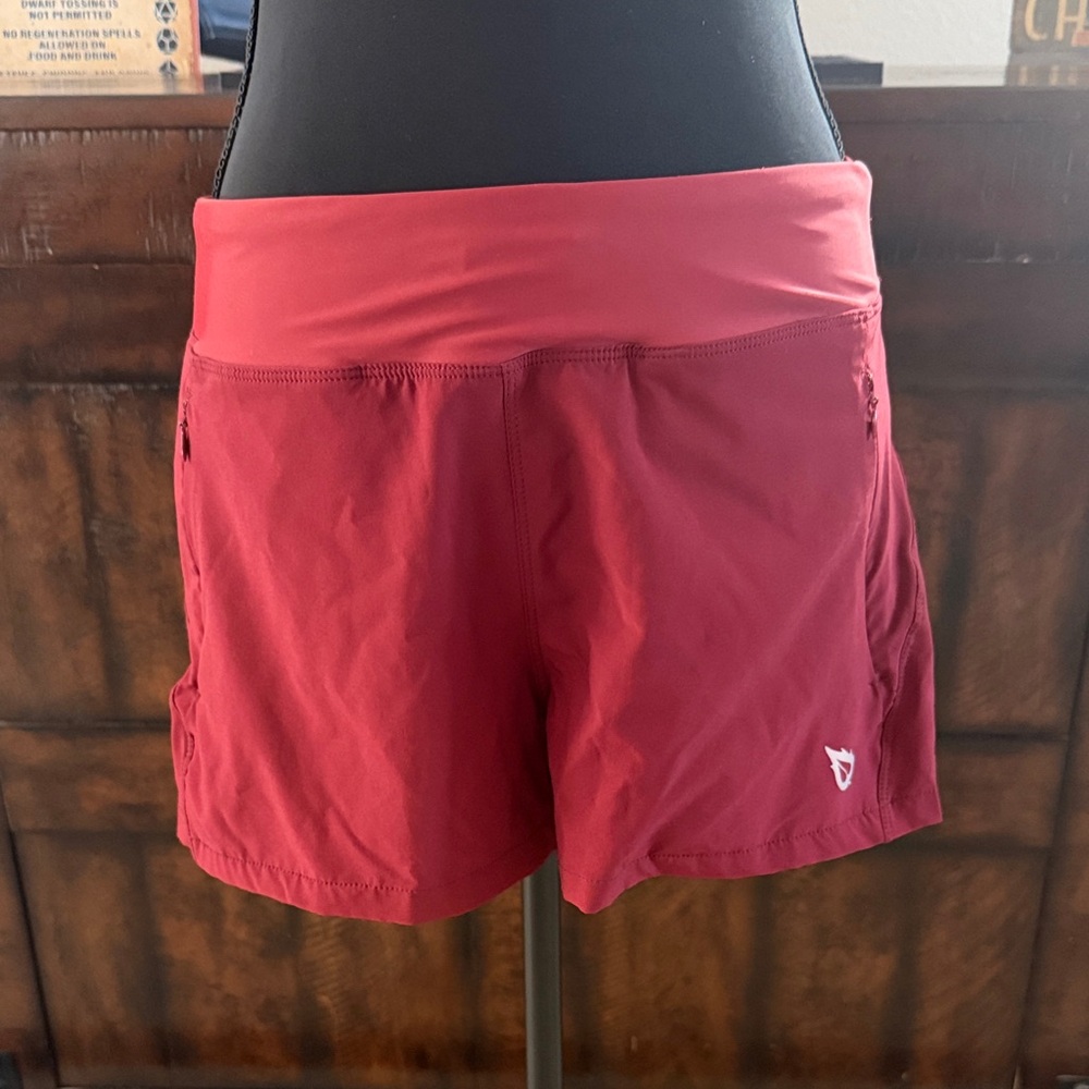 Baleaf Rose Burgundy Athletic Running Shorts